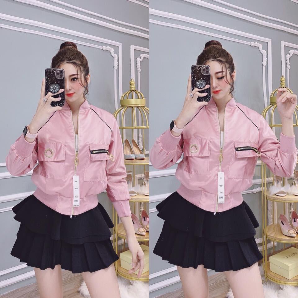 ÁO KHOÁC NỮ PHI LỤA PHỐI TÚI CAO CẤP