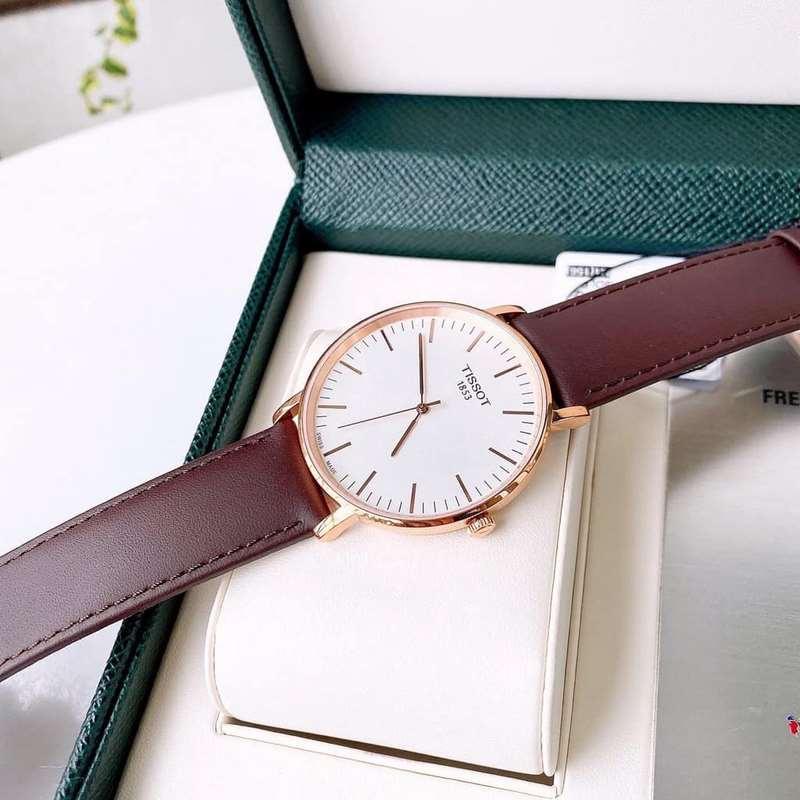 Đồng Hồ Nam  Everytime Large T1096103603100 Dây Da Nâu (Size 42mm)