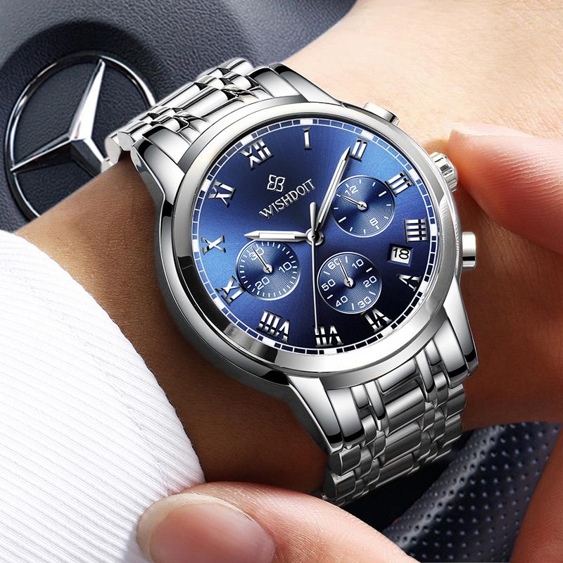 Đồng Hồ Cơ Nam 2021 New Thời Trang Nam Dây Thép Không Gỉ Cao Cấp Hàng Đầu Thể Thao Chronograph Đồng Hồ Thạch Anh Nam Đồng Hồ Relogio Masculino
