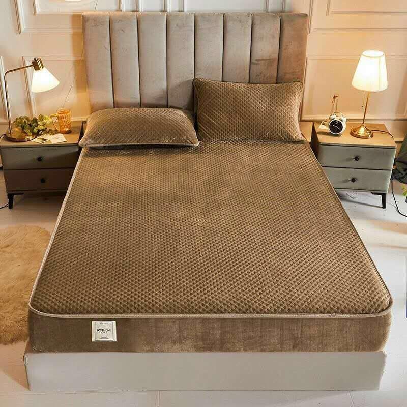 Bộ ga gối nỉ nhung mẫu mới 3 món 1m8x2m