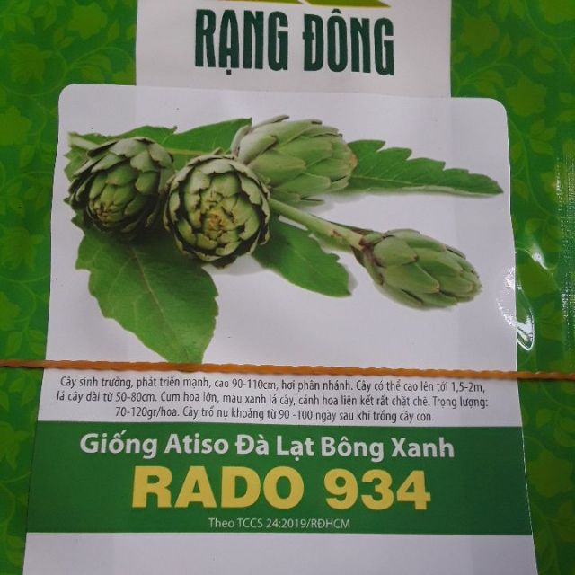 Hạt giống Atiso Đà Lạt Bông Xanh Rado 934. Thích hợp khí hậu ôn đới, Cynara Scolynus Lour Seeds.