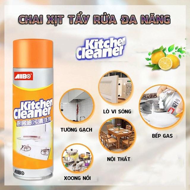 Bình xịt vệ sinh bếp bọt tuyết đa năng Kitchen Clear 500ml - Chai Vàng