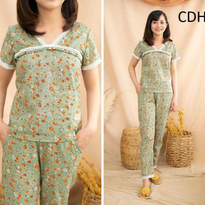 Quần áo mặc nhà cổ vuông ren xinh