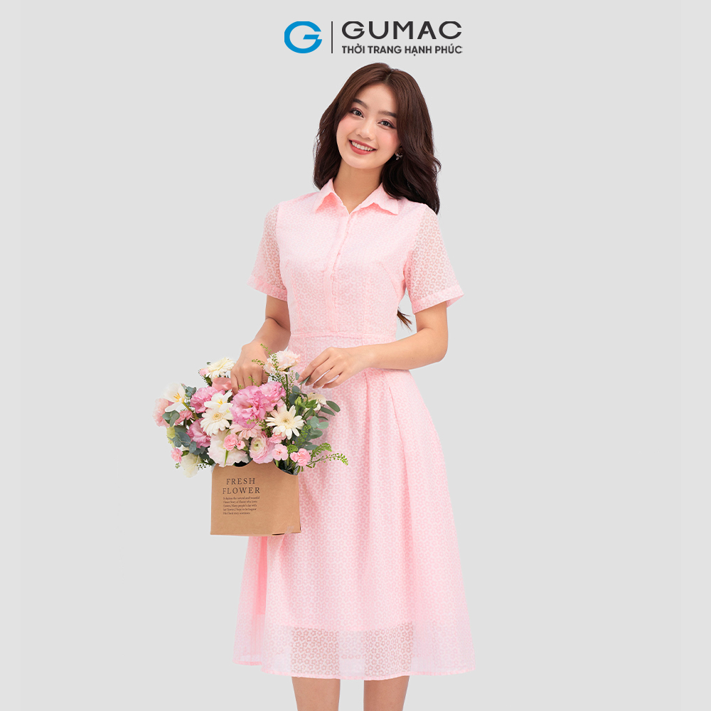 Đầm sơ mi xếp ly DC12067 thời trang GUMAC