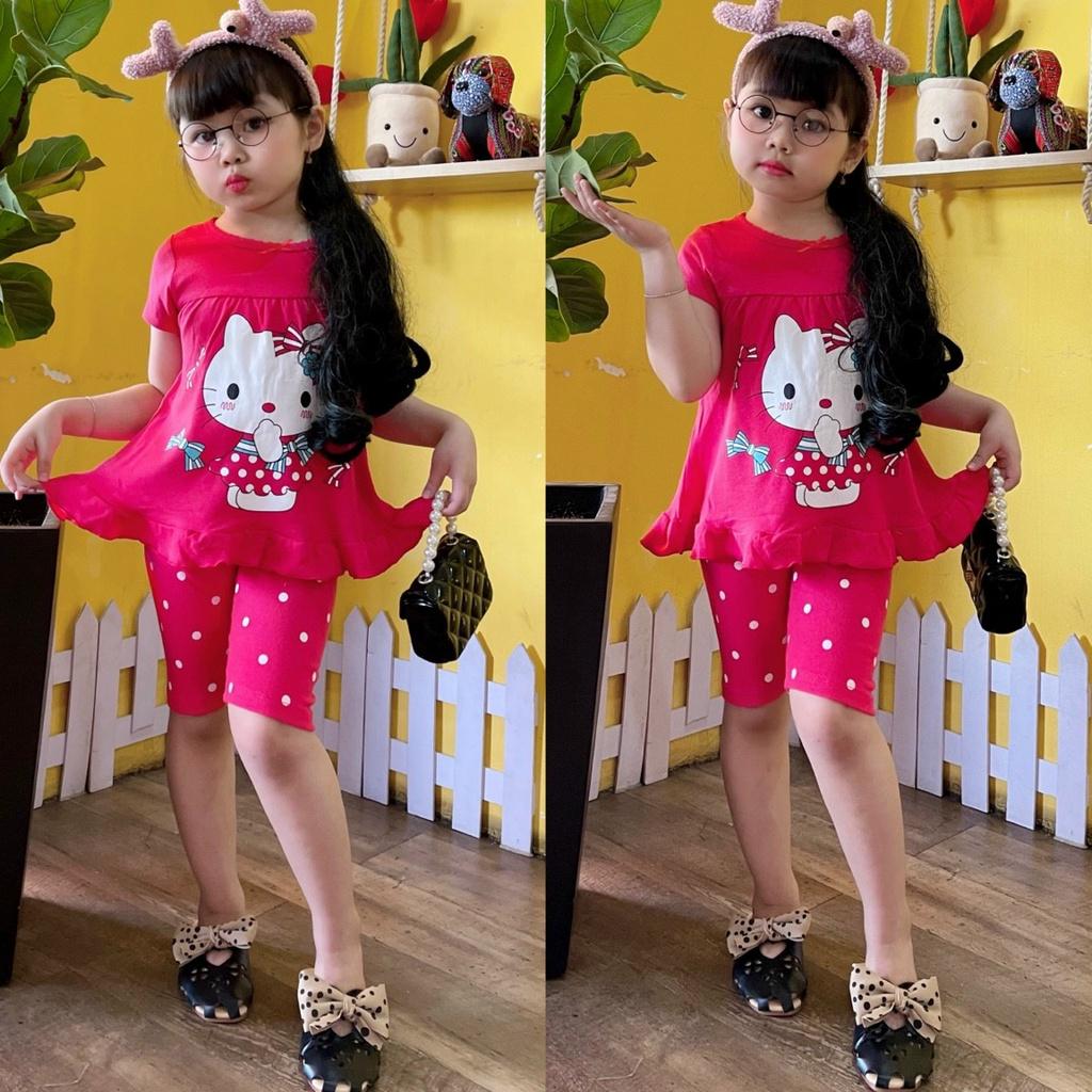 Bộ Babydoll cotton borip xuất mịn mát cho bé Gái, Hình in sắc nét, họa tiết Hot hit bé nào cũng mê tít