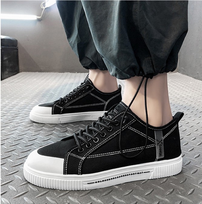 Giày Sneaker nam vải bò, giày thể thao nam kiểu dáng đơn giản, dễ phối đồ QA - 404