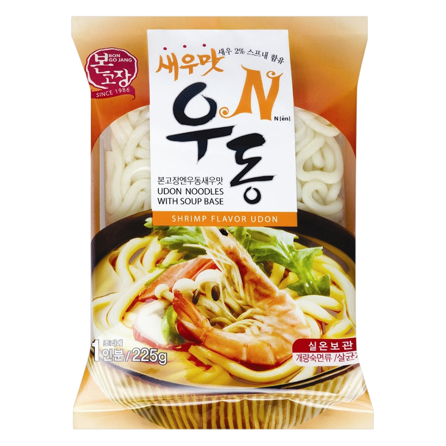 Lốc 4 Gói Mì Udon N Hanil Food Vị Tôm (225g / Gói)