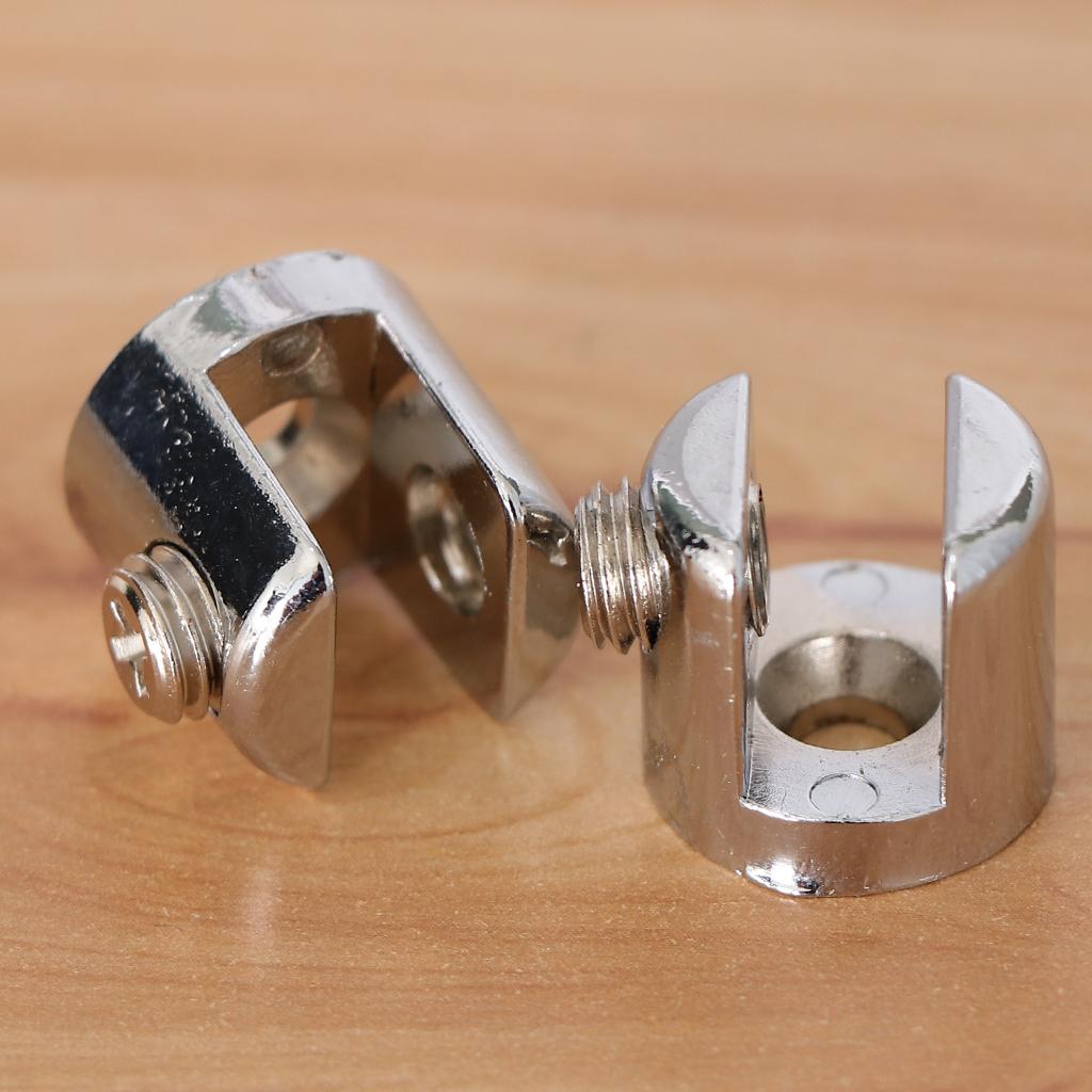 2pcs Cylindrical Shape Adjustable Glass Clamp Shelf Support Brackets for Bathroom Office Seat Isolation