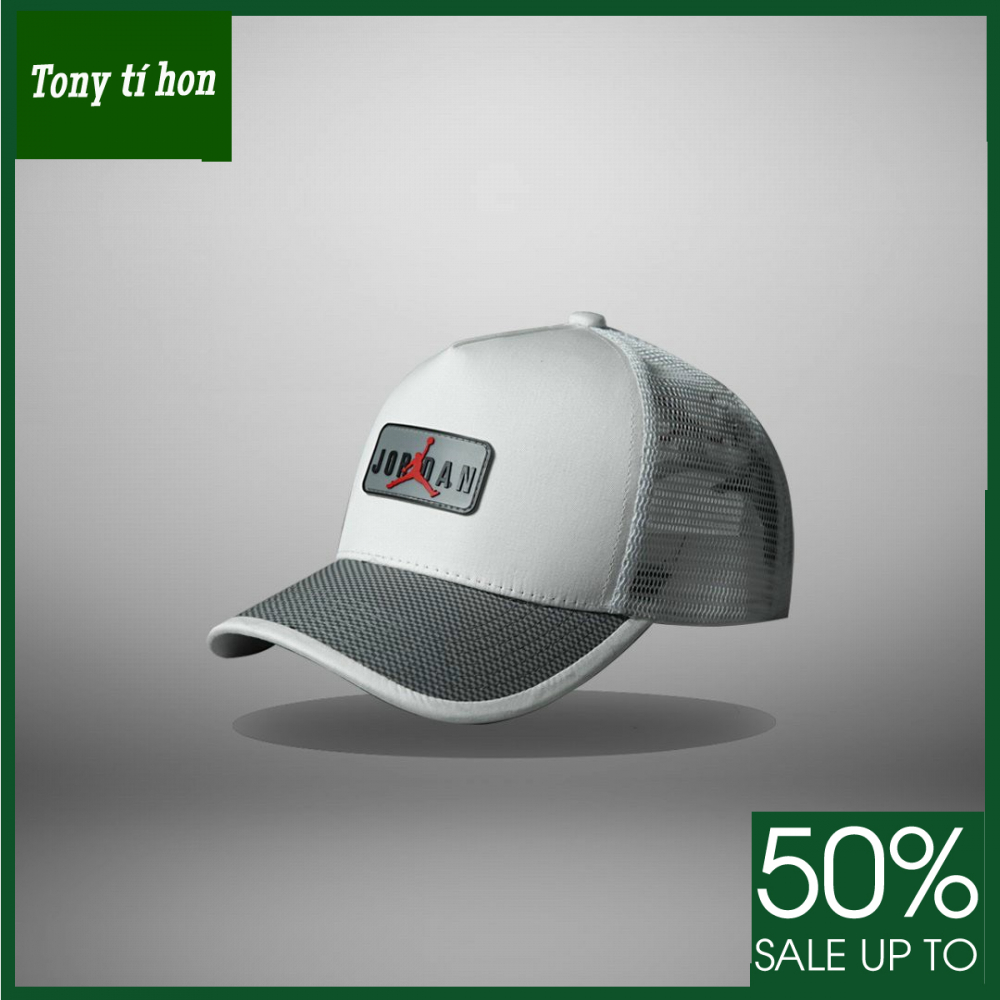 [ Miễn ship / giảm giá ] MŨ NÓN LƯỠI TRAI NAM NỮ LOGO JD CHỮ NHẬT CAO CẤP - trắng xám