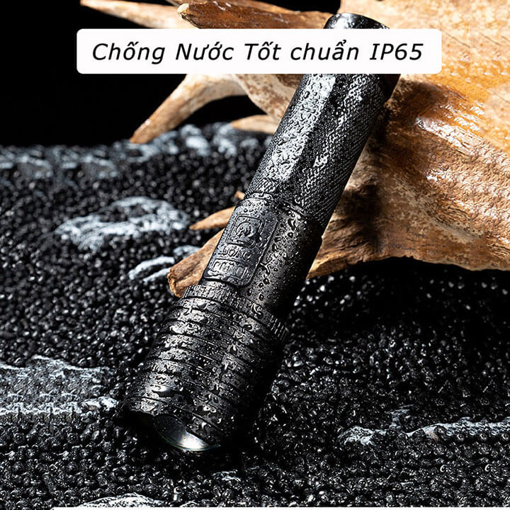 Đèn pin siêu sáng XHP50 chiếu xa 500m A998, chống nước IP65, pin sạc 18650 tích hợp, đèn pin cầm tay 3 chế độ