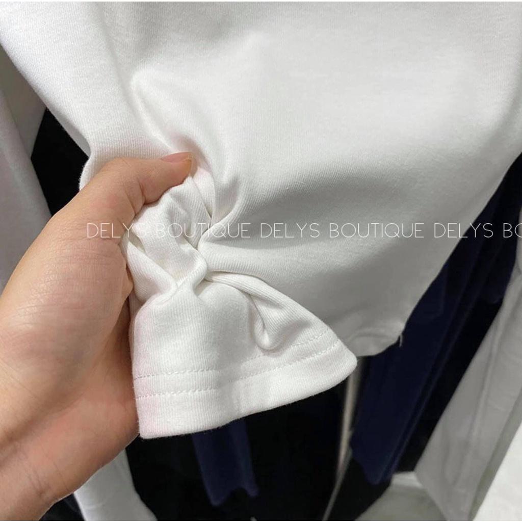 Áo croptop cổ vuông dài tay siêu xinh thời trang Banamo Fashion 3112