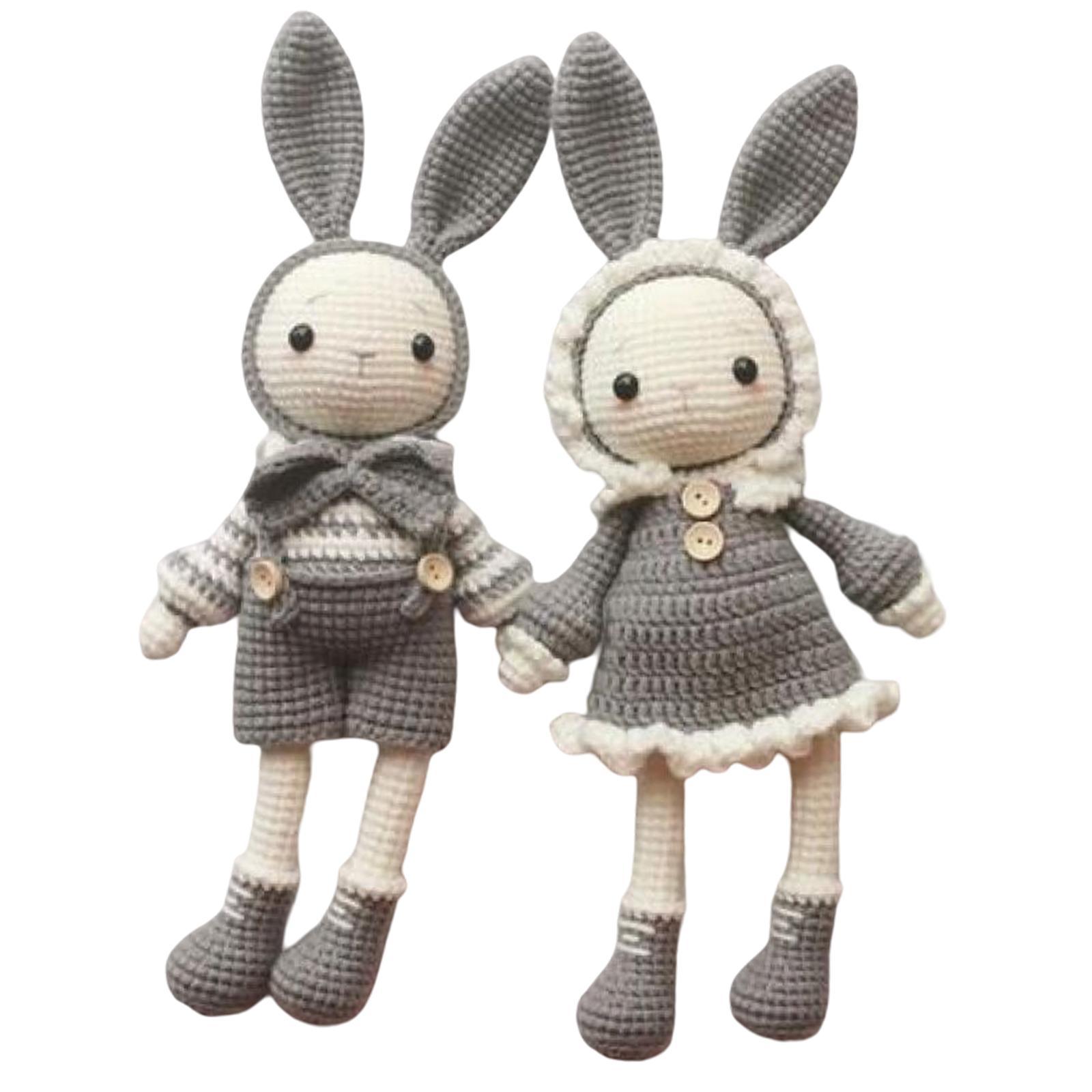 Crochet Set for Beginner Cute Rabbits Yarn Hook Accessories 2x
