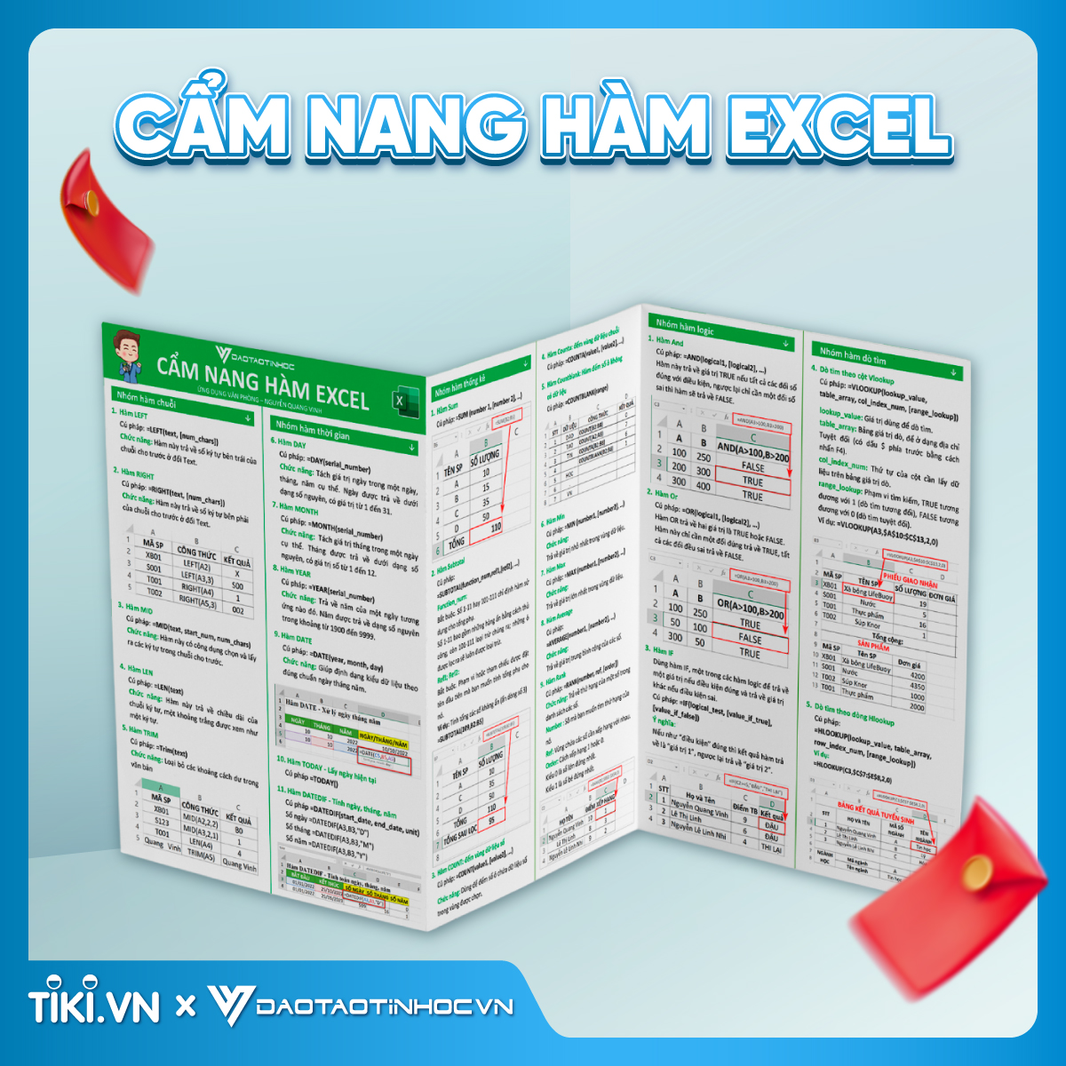 Bảng Tóm Tắt Hàm Excel Thông Dụng  - Ứng Dụng Văn Phòng - Tác giả Nguyễn Quang Vinh