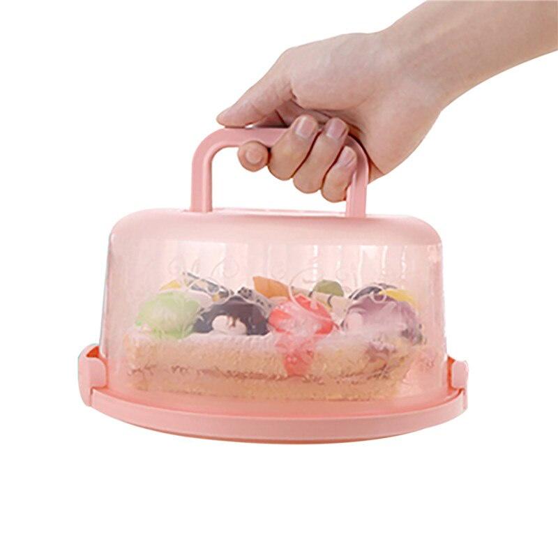 Round Cake Container Dessert Container Cover Case Cupcake Carrier Server Storage Box Tray Kitchen Tools