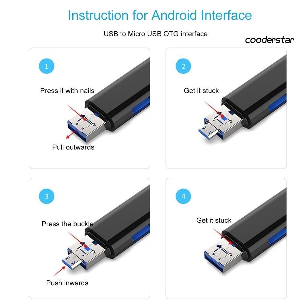 Đầu Đọc Thẻ Nhớ OTG Micro USB Type C TF 5 Trong 1 Đa Năng Cho Android Và Máy Tính Bàn
