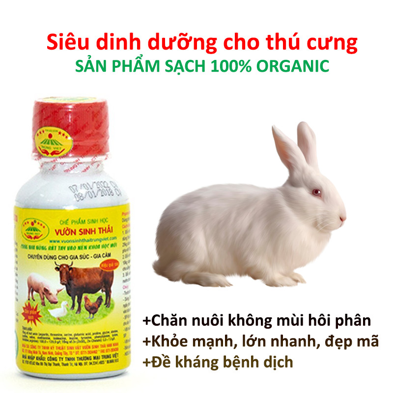 Chế phẩm sinh học VƯỜN SINH THÁI chăn nuôi Vỗ Béo không Mùi Hôi - Vật nuôi chắc thịt lớn nhanh ít bệnh dịch - Thức ăn bổ sung cho lợn gà chó mèo chim