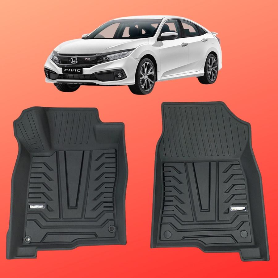 Thảm lót sàn xe ô tô Honda Civic 2016- nay nhãn hiệu Macsim - chất liệu nhựa TPE đúc khuôn cao cấp - màu đen