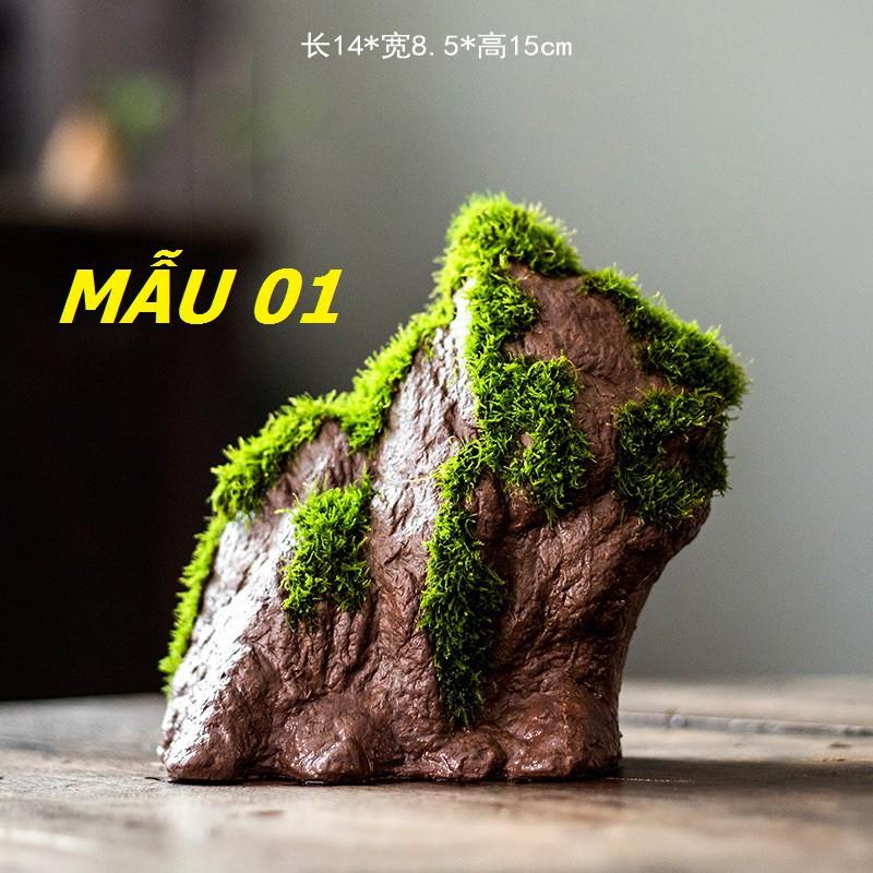 Chậu gốm set Tiểu cảnh - Set bán cạn - - Đá thấm thủy set rêu - Cấy rêu - Trang trí non bộ - Tiểu cảnh
