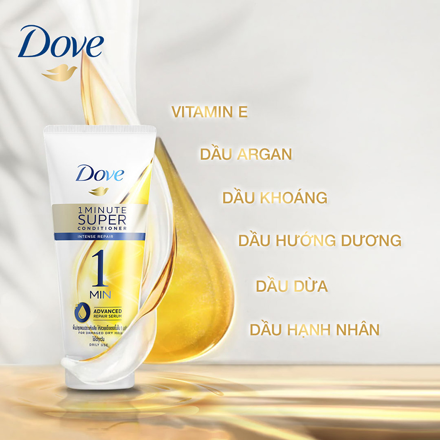 Combo Dầu gội và Kem xả DOVE Dưỡng ẩm dưỡng tóc khỏe đẹp 880g, 180ml