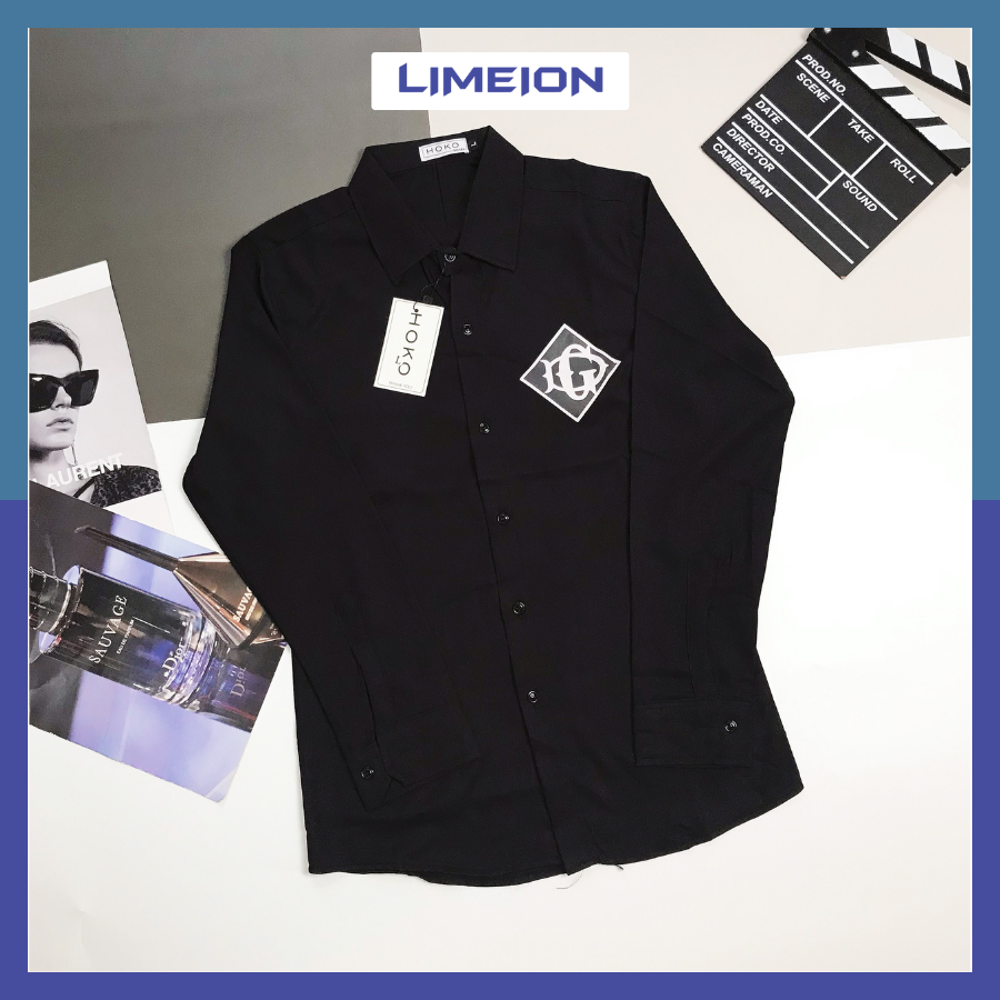 Áo Sơ Mi Dài Tay Công Sở In Thêu Logo DG LIMEION FASHION Kiểu Dáng Hiện Đại Thanh Lịch Trẻ Trung  ITTD06