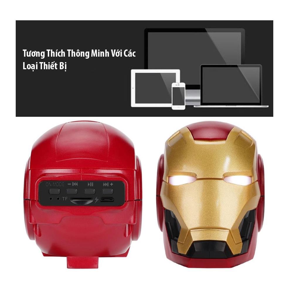 Loa bluetooth VINETTEAM MK-46 ,loa bluetooth không dây 4.2 siêu anh hùng có led ở mắt ,pin 1200mah ,hỗ trợ FM ,thẻ TF, MP3, jack 3.5mm dành cho điện thoại, pc -hàng nhập khẩu