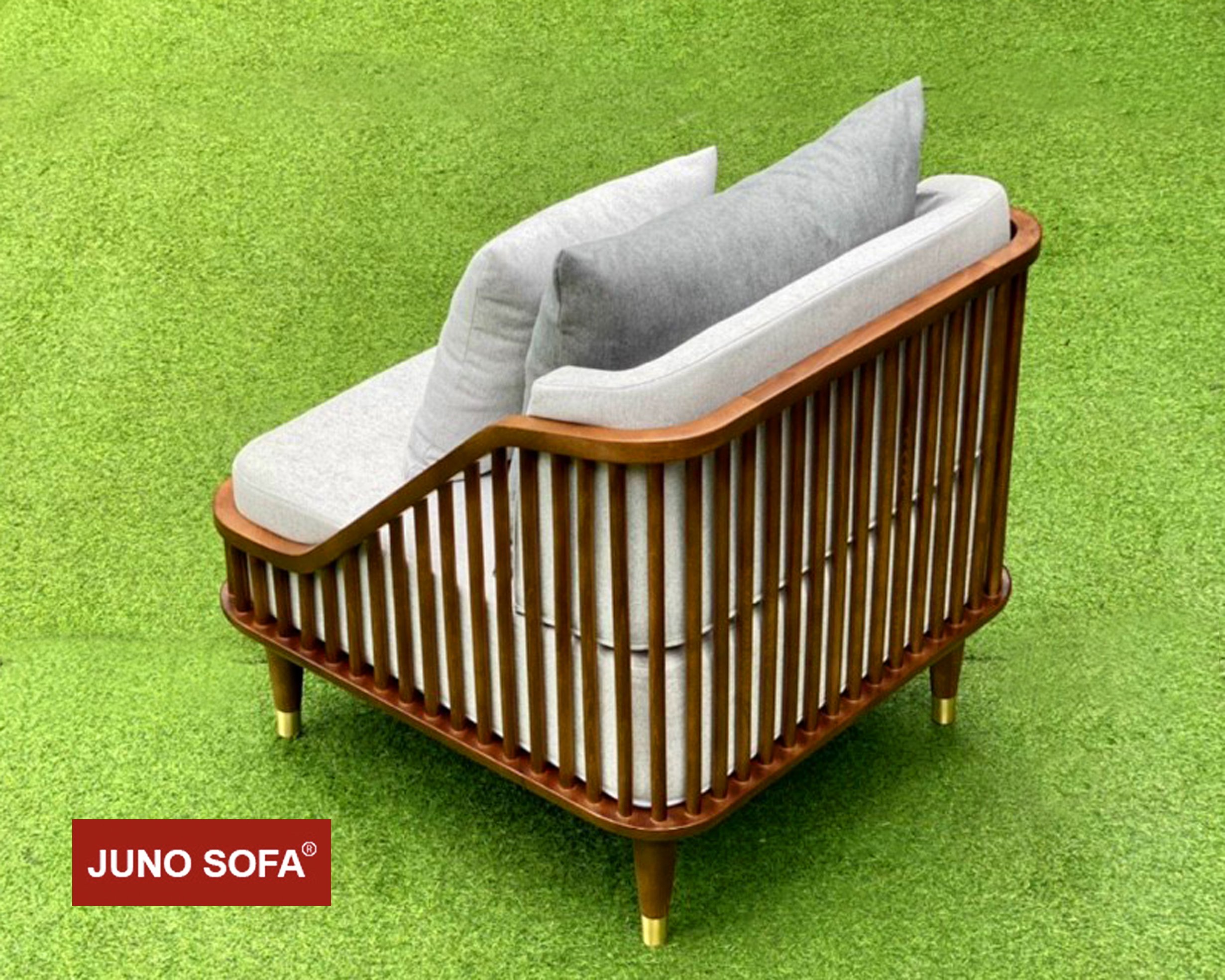 Bộ sofa Cao Cấp Bắc Âu Juno Sofa. băng 1m8, 2 đơn, đôn và bàn