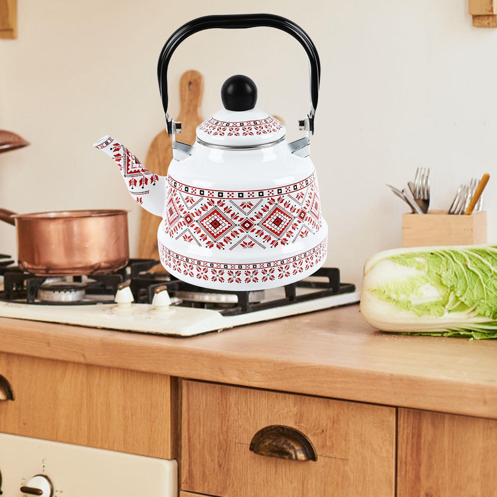 Enamel Tea Kettle Tableware Teapot Water Kettle for Kitchen Picnic Camping