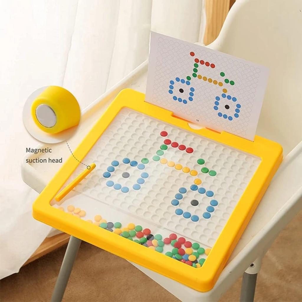 Bảng vẽ nam châm từ tính kèm bút- đồ chơi hạt đậu mê cung giáo dục cho bé ( loai 1 31 Cm x 31 Cm )