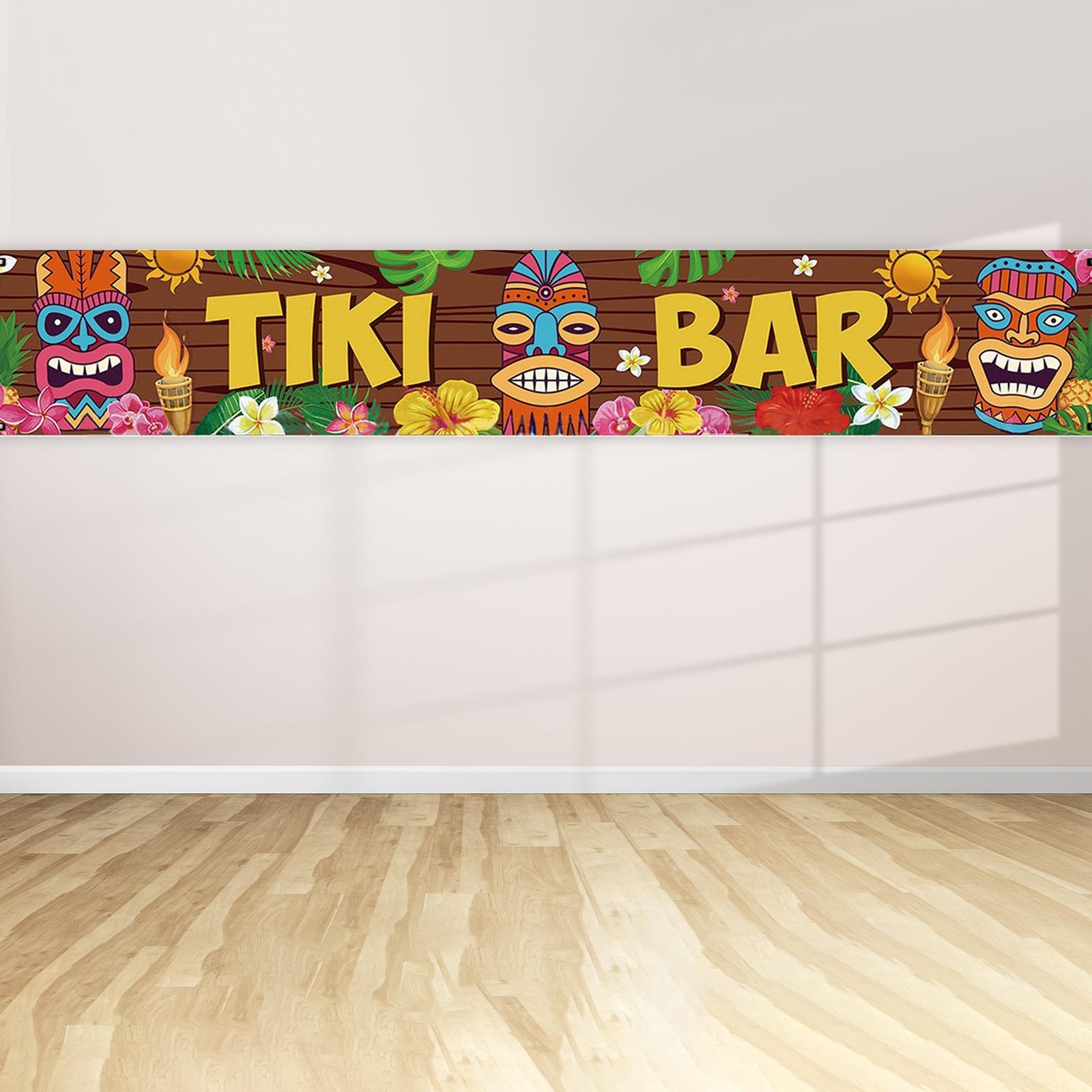 Door Banner Tiki Banner Welcome Sign for Hawaiian Summer Pool Party Carnival