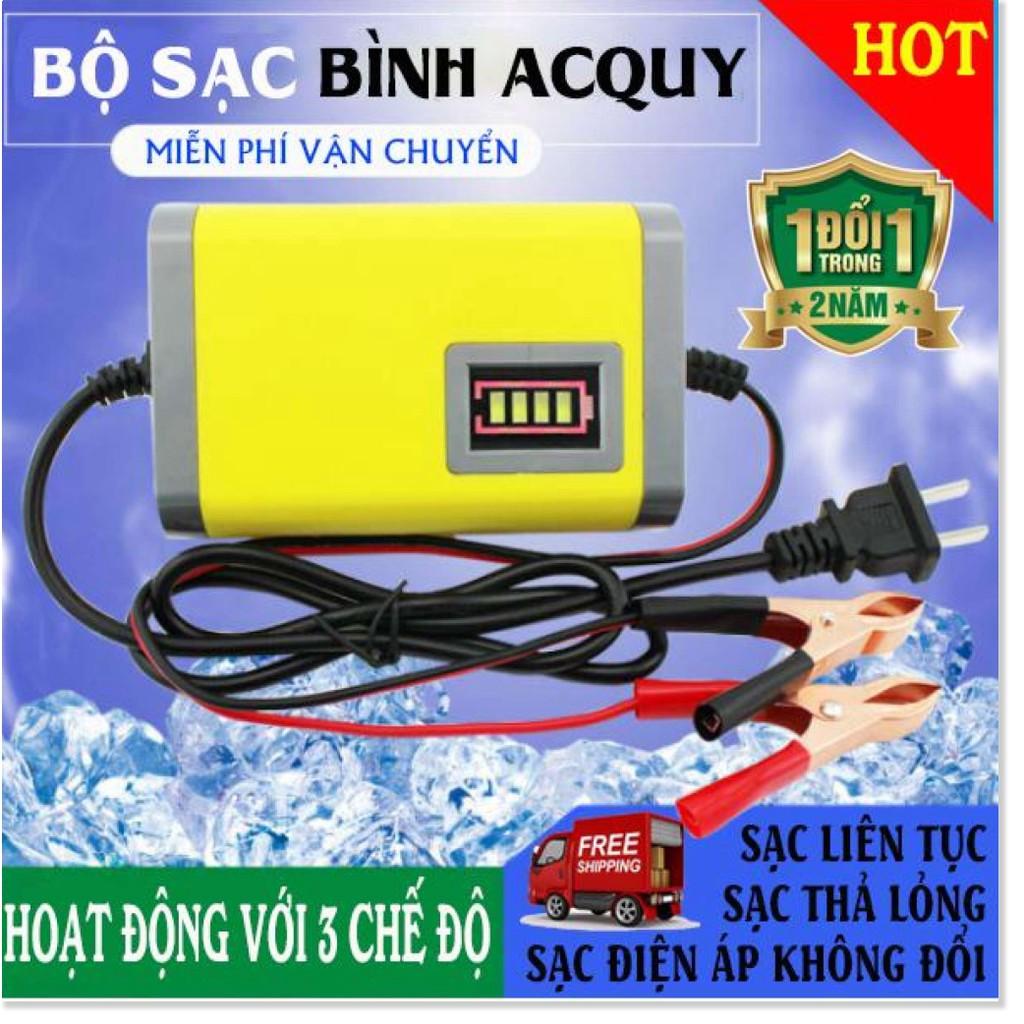 Bộ sạc acquy nạp ác quy 12V 2A-20A thông minh cao cấp tự ngắt Sạc