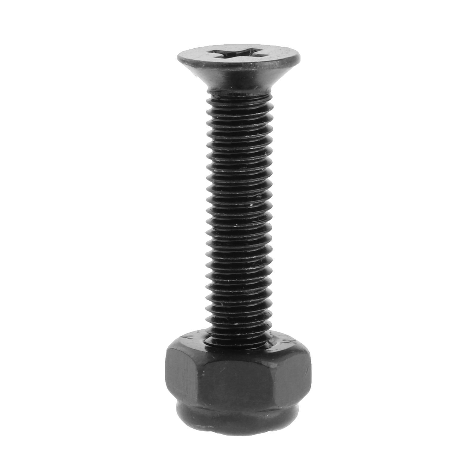 8x Longboard Skateboard Wheel Installing Hardware Screws Nuts Bolts Black