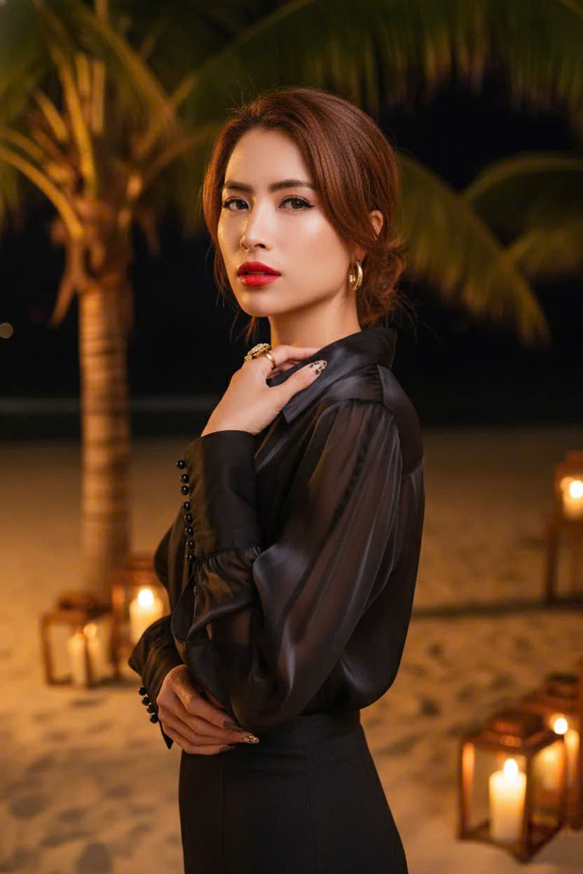 Áo Sơ Mi Tay Dài Xuyên Thấu Organza Huyền Sương Top152