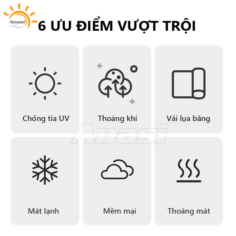 Khẩu trang băng lụa chống nắng cao cấp Anasi SA70 - khẩu trang nam nữ, chống tia UV, chống bụi, UPF50