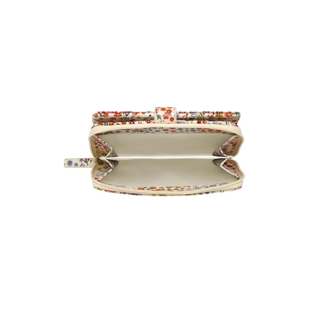 Cath Kidston - Ví cầm tay nữ/Folded Zip Wallet - Kingdom Ditsy - Cream -1042184