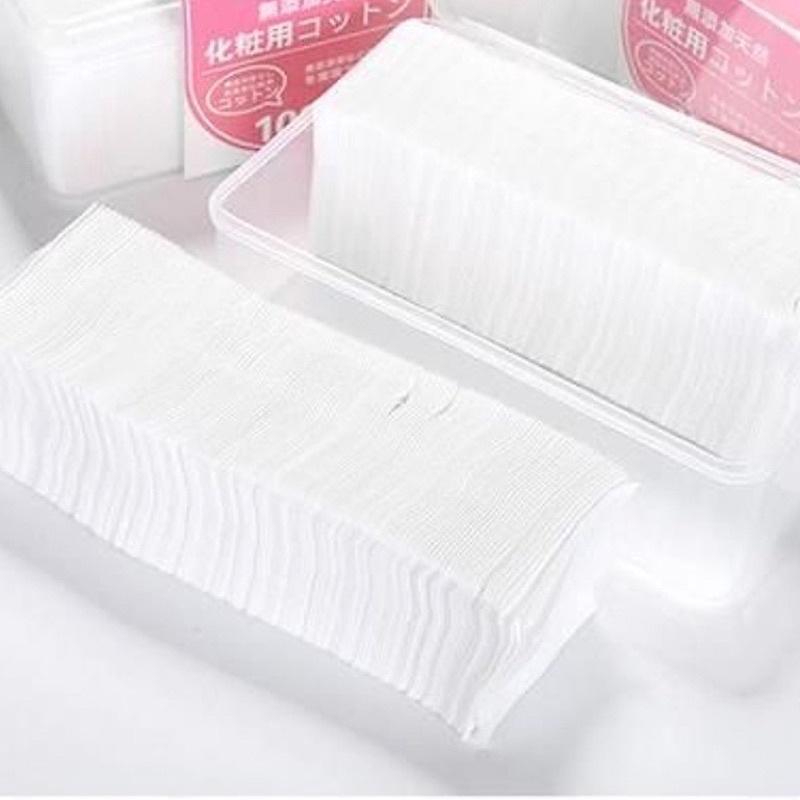 Hộp Bông Tẩy Trang Miniso 1000 Miếng Vuông Của Nhật Bản 100% Cotton An Toàn Cho Da