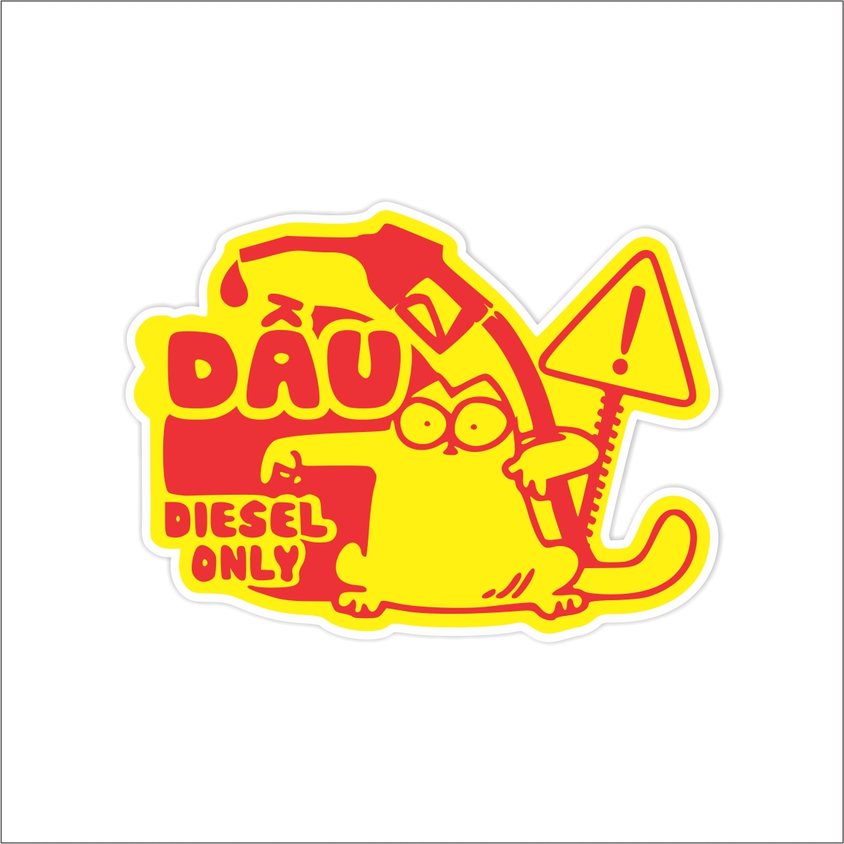 Miếng dán đổ XĂNG DẦU diesel only, Pertro trang trí nắp bình xăng xe hơi ô tô chất liệu cao cấp chống thấm nước