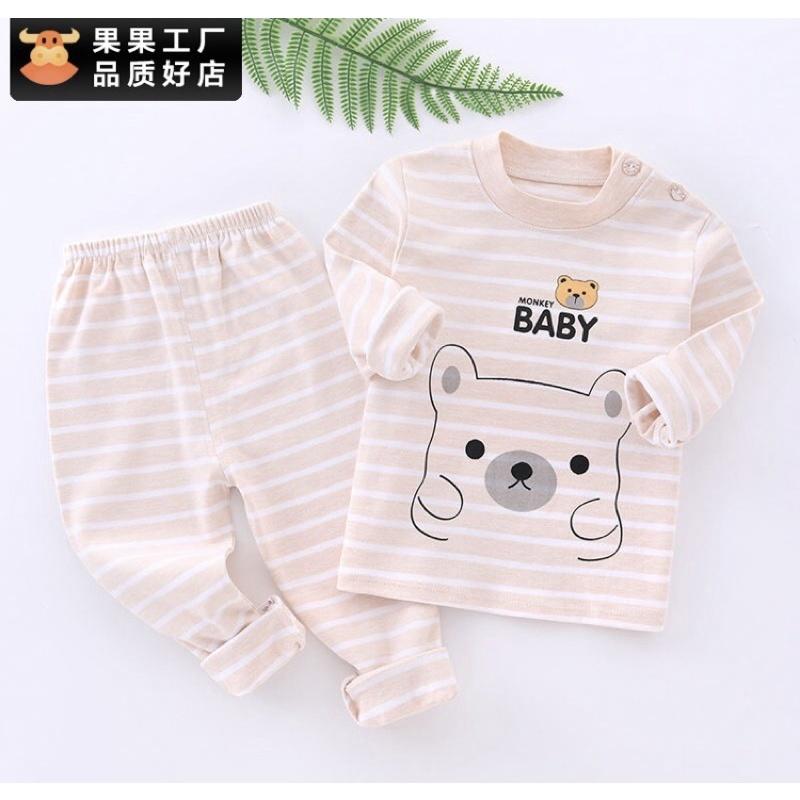 Bộ đồ dài tay cotton nỉ mềm ấm thu đông cho bé trai/bé gái 3-13kg