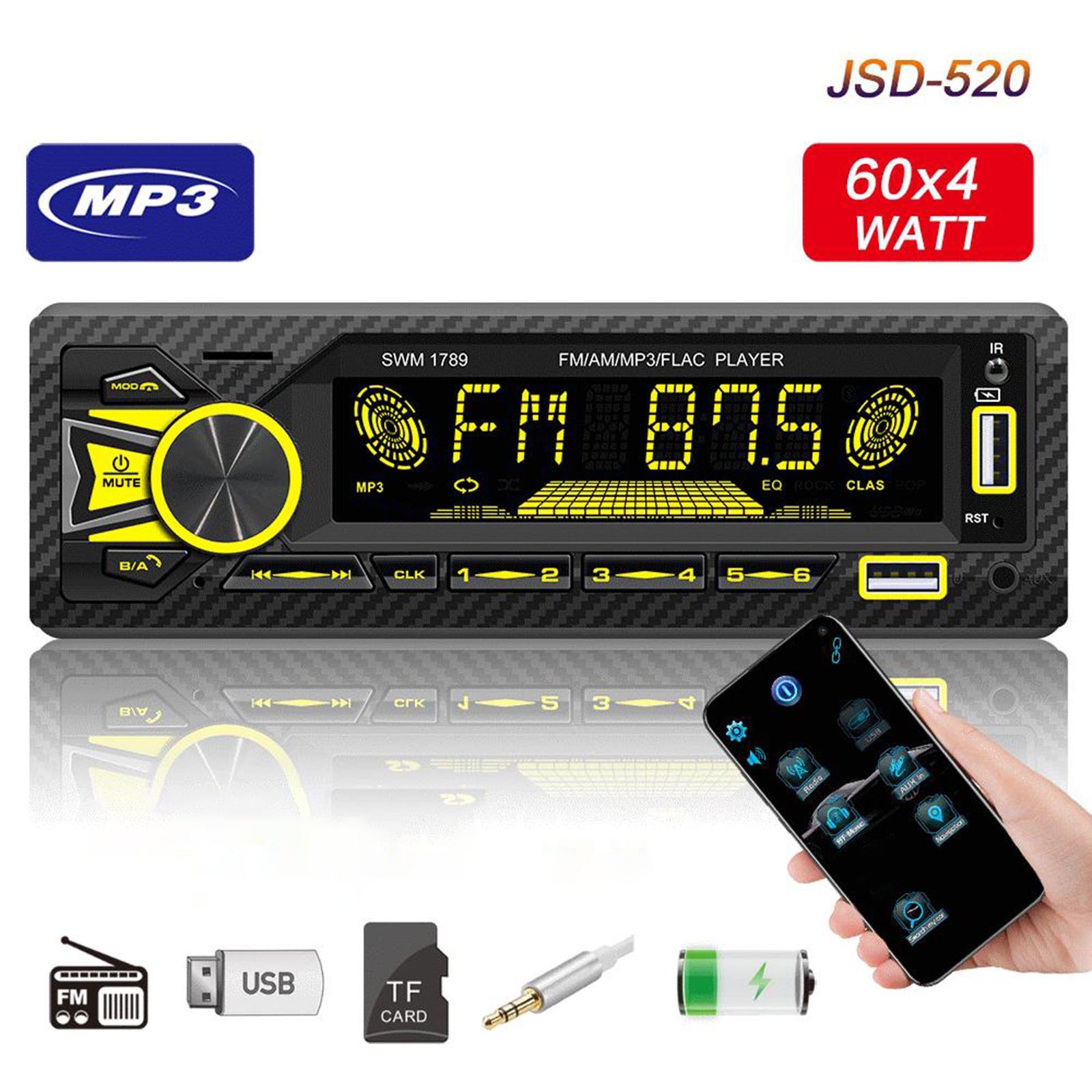 Car Stereo Receiver MP3 Player Mobile App Control AUX Input AM/FM Radio