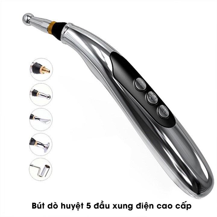 Bút Dò Huyệt 5 Đầu, Bút Dò Huyệt Xung Điện Cao Cấp, 5 Đầu Mát Xa, Châm Cứu, Giảm Đau