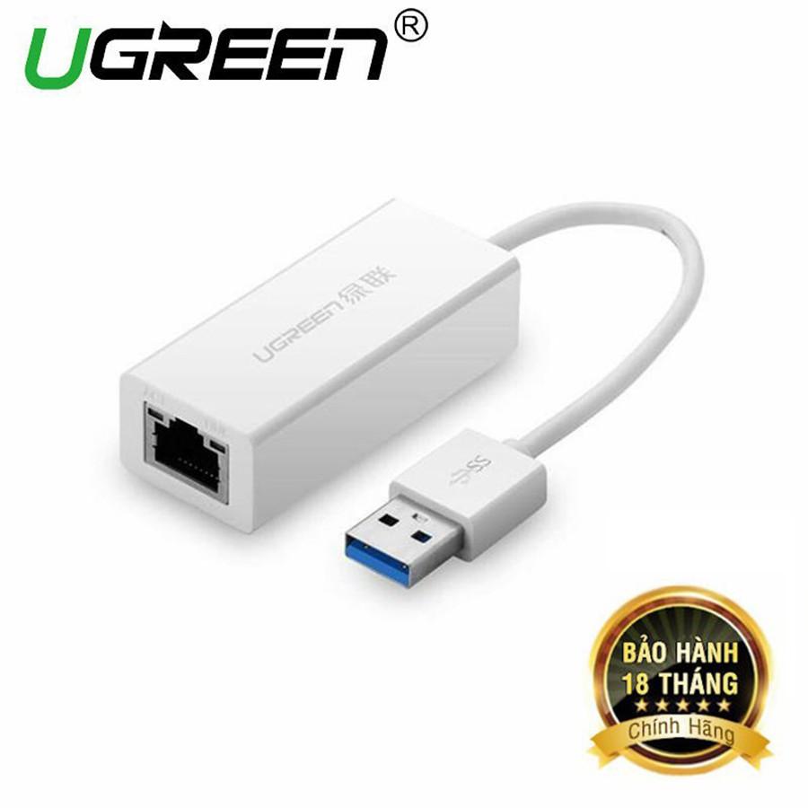 Cáp chuyển USB 3.0 to Lan Ugreen 20255 hỗ trợ 10/100/1000 Mbps chính hãng - Hàng Chính Hãng