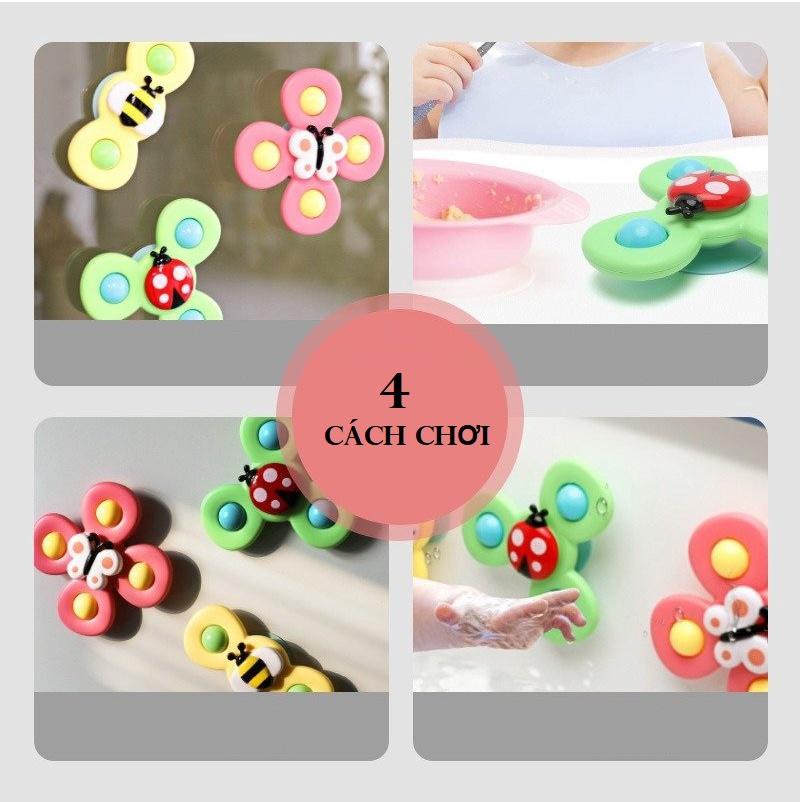 Đồ chơi con quay spinner vui nhộn, con quay spinner gồm 3 hình côn trùng dễ thương, quà cho bé