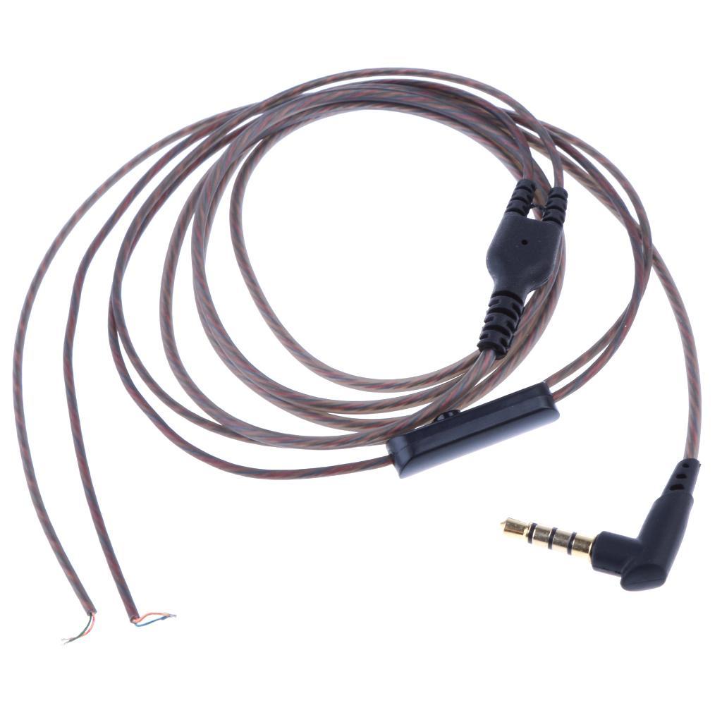2-4pack 3.5mm DIY Earphone Audio Cable with Mic Repair Headphone Wire Semi Clear