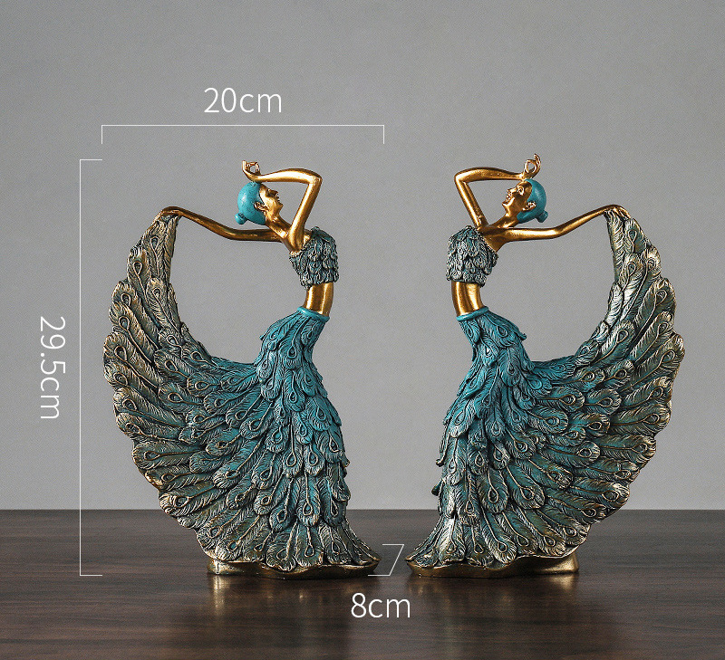 Cô Gái Khiêu Vũ Chim Công - Décor Nghệ thuật, Để Bàn, Kệ Tủ, Kệ Sách