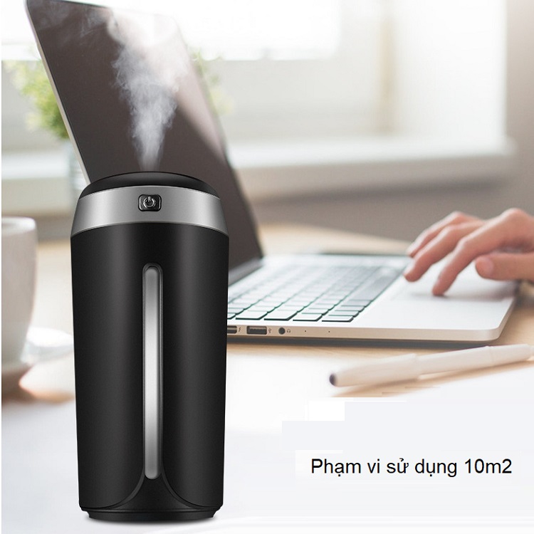 Máy tạo ẩm, phun sương không khí trong gia đình, trên ô tô thông minh có nhiều màu phát sáng cắm cổng USB cao cấp M188 -giao màu ngẫu nhiên (Hình trụ)