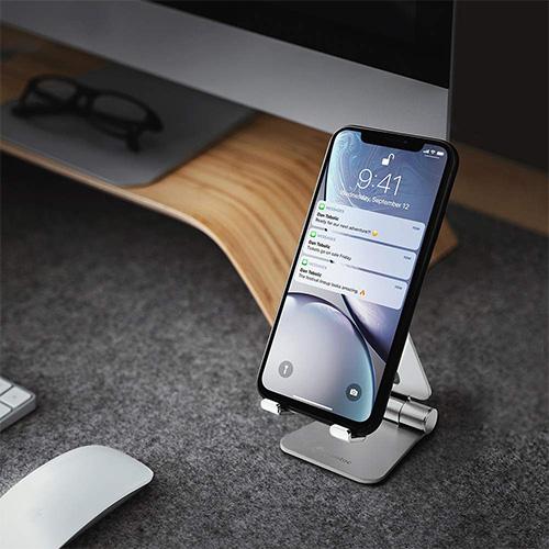 [HÀNG CHÍNH HÃNG] GIÁ ĐỠ TOMTOC (USA) ALUMIUM ĐA GÓC DÀNH CHO NINTENDO SWITCH/IPAD MINI/IPHONE/SMARTPHONE chắc chắn - Đen