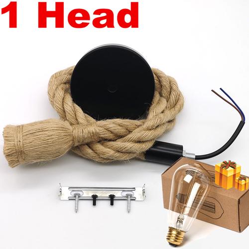 Retro Dây Gai Dầu Mặt Dây Chuyền Ánh Sáng AC90-260V Vintage E27 Bóng Đèn LED Mặt Dây Chuyền Đèn Công Nghiệp Đèn Gác Xép Nhà Cho Trang Trí HangLamp