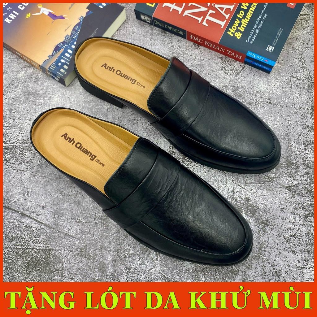 Giày sục nam hàng da bò cao cấp phong cách công sở trẻ trung lịch lãm AQ8988