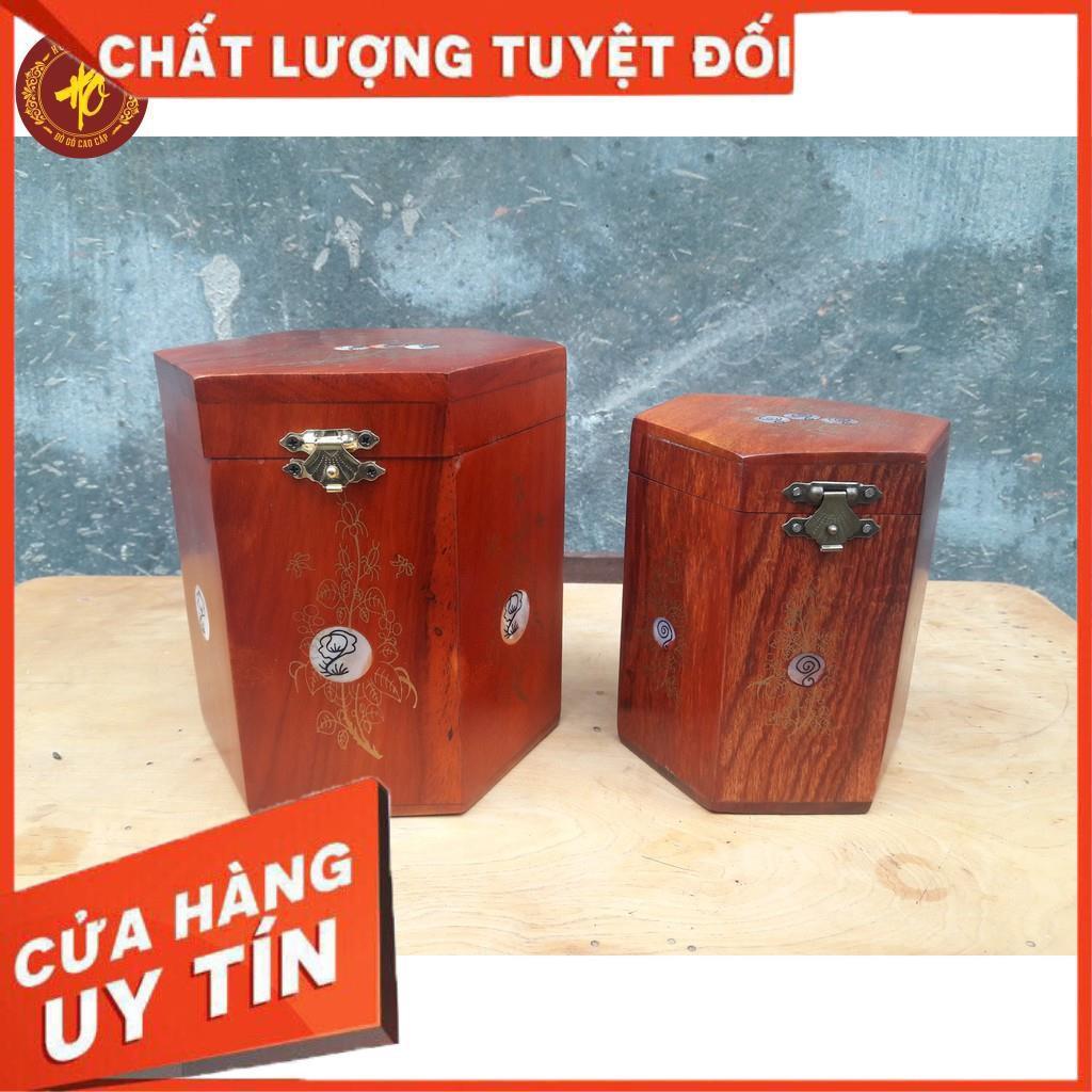 HỘP ĐỰNG CHÈ BẰNG GỖ HƯƠNG LOẠI TO - SƠN KHÔNG MÙI KHÔNG ĐỘC