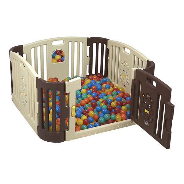 Set 2 Tấm Góc Phụ Kiện Dùng Mở Rộng Cũi Quây Baby Bearzone Edu.play Hàn Quốc (Màu nâu)