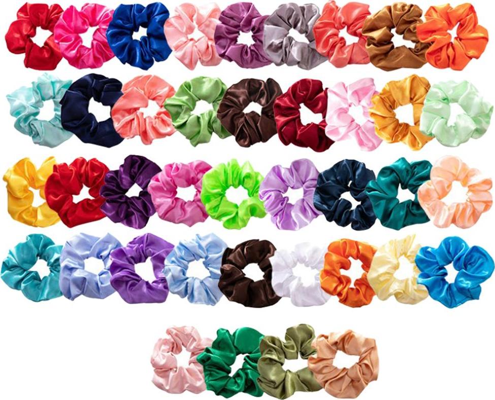 40 Chiếc Tóc Lụa Scrunchies Satin Thun Cột Tóc Scrunchy Dây Buộc Tóc Dây